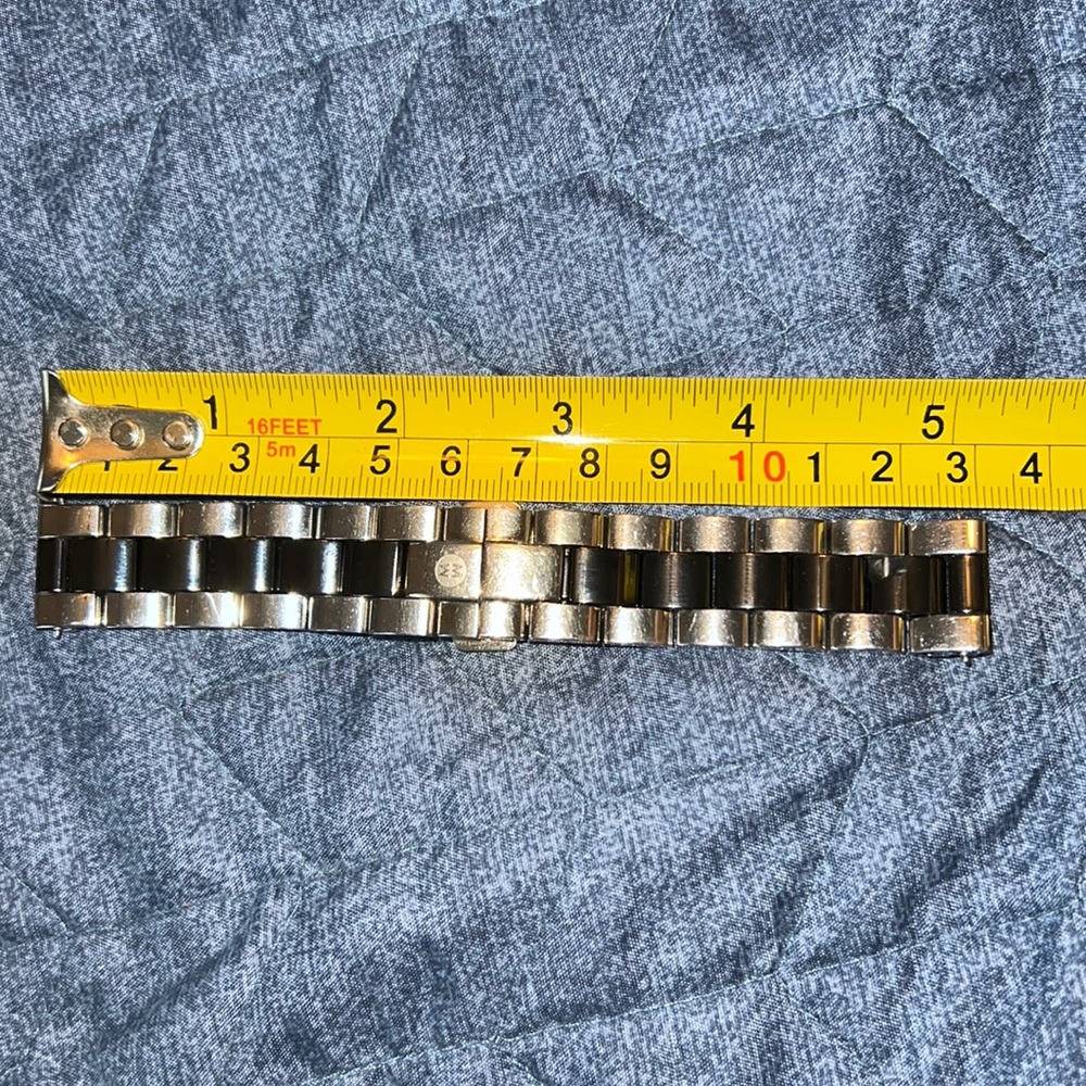Michele 18mm RARE Black Stripe Watch Band Strap Fits Deco series.